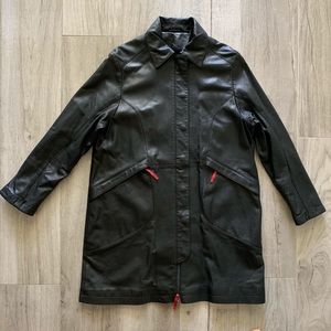Kushi 100% leather trench coat